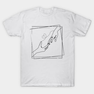 Lovers Hands Lineart T-Shirt